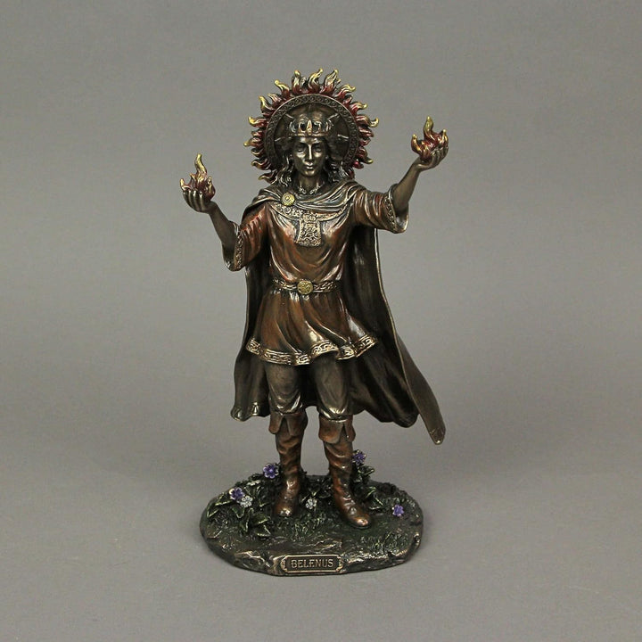 Veronese Design 24 cm hohe Belenus The Celtic Sun Gott of Healing Kaltguss-Skulptur Antike Bronze-Fi
