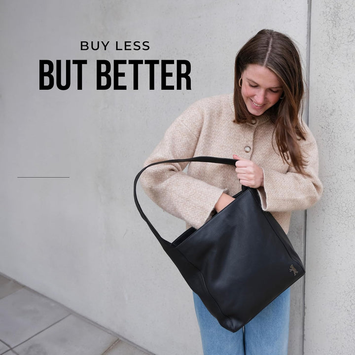 Berliner Bags Shopper Atlanta aus Leder, Damentasche Gross Umhängetasche Hobo Bag Schultertasche Tot