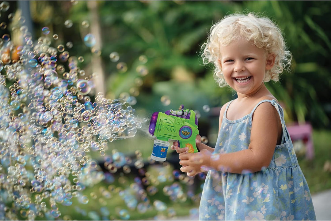 Lexibook, Disney Toy Story Elektronischer Blasenwerfer, 3D-Charakterfigur, Licht- und Soundeffekte,