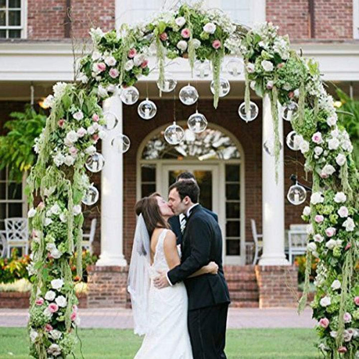 NUPTIO 8 Stücke 8cm Hängen Glaskugel Teelicht Kerzenhalter Hause Hochzeit Mittelstücke Decor Garten
