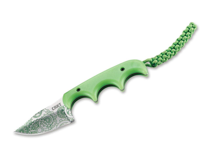 CRKT Unisex – Erwachsene Minimalist Bowie Gears Feststehendes Messer, Grün, 17 cm