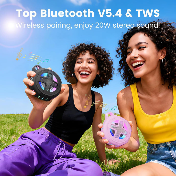 Xleader Rosa Mini Bluetooth Lautsprecher, Zertifiziert IPX7 wasserdicht Dusche Pool schwimmende Laut