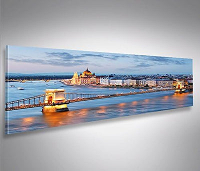 islandburner Bild Bilder auf Leinwand Budapest Panorama XXL Poster Leinwandbild Wandbild Art up Your