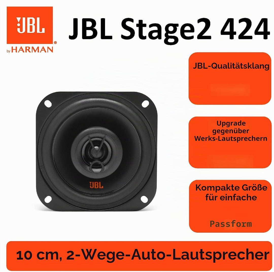 JBL Stage2 424 2-Wege Auto Lautsprecher Set von Harman Kardon - 150 Watt KFZ Autolautsprecher Boxen