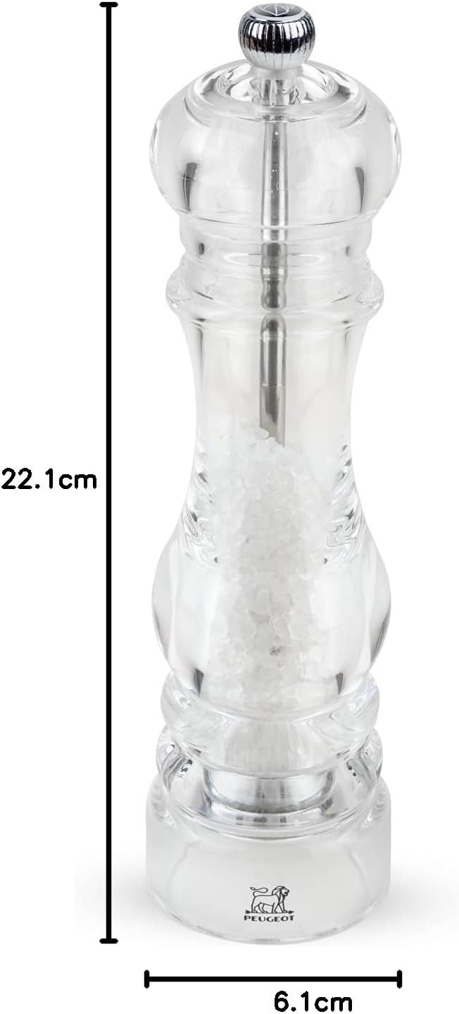 Peugeot 900822/SME Nancy Salzmühle Acryl, 6 x 6 x 22 cm, transparent Salzmühle 22 cm, Salzmühle 22 c