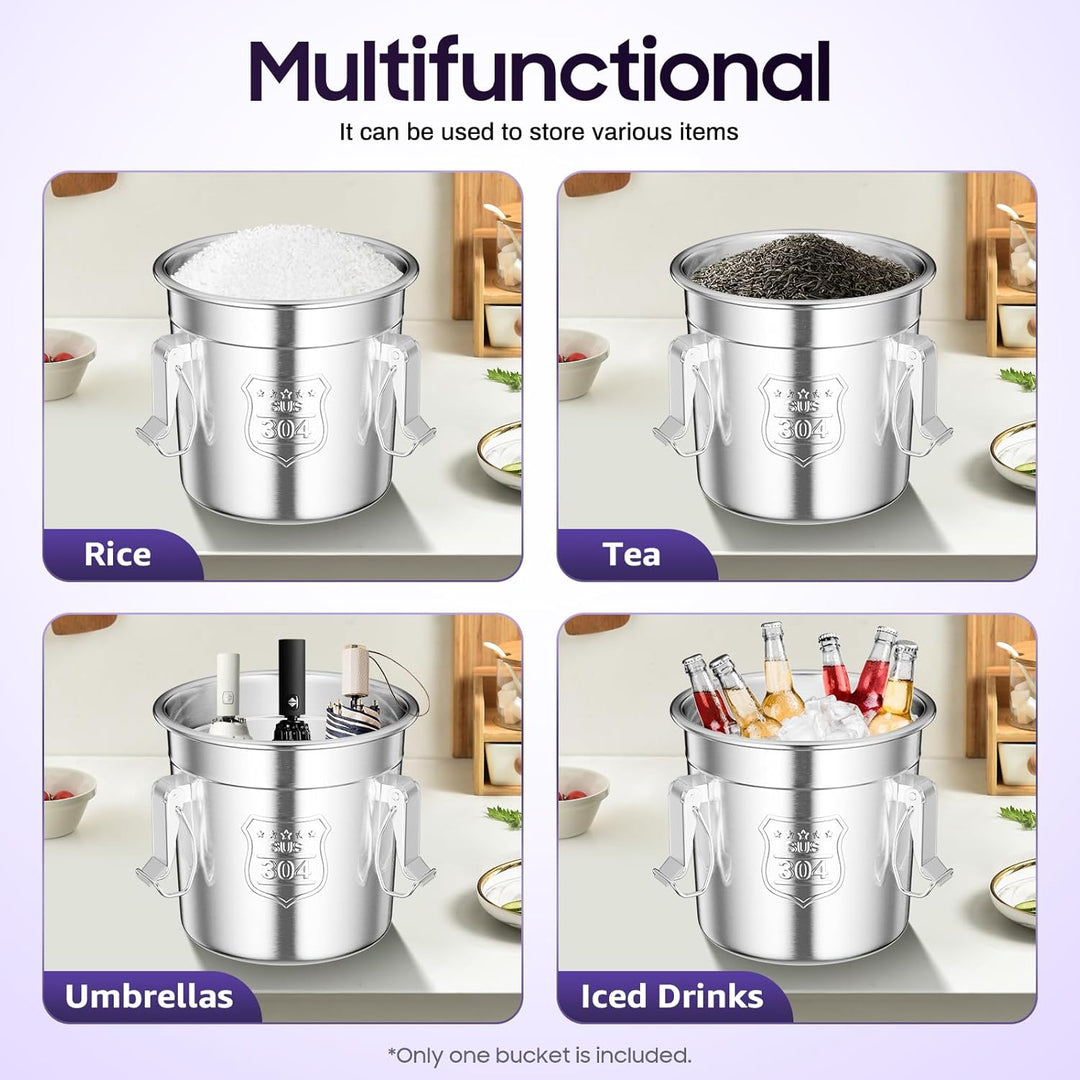 Fyssnn 6L/12L/21L Luftdichter Kanister Aus Edelstahl Küche Getreidebehälter Eimer mit Deckel Edelsta