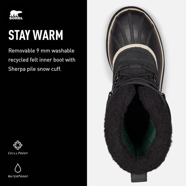 Sorel Herren-Winterstiefel, 1964 PAC NYLON WP 41 EU Schwarz Dunkler Stein, 41 EU Schwarz Dunkler Ste