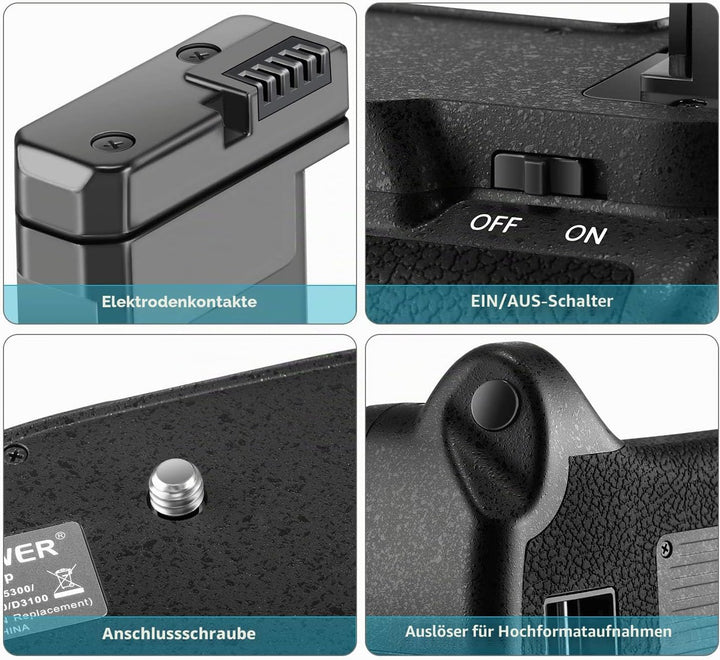 NEEWER Professional Vertikaler Batteriegriff Akkugriff Battery Grip wie der Nikon BG-2F für Nikon D3