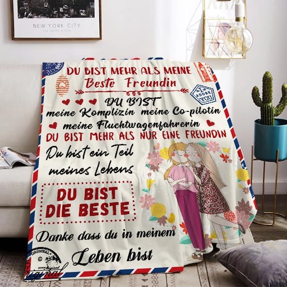 PQCXXA Geschenke für Freundin Kuscheldecke, Flanell Decke Geschenk Ideen Frauen Freundin Geburtstag