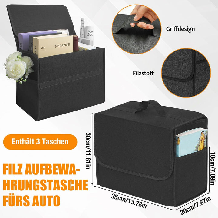 ZOCONE 2 Stück Kofferraum Organizer Auto Faltbox, 60 * 36 * 30cm Gross Kofferraumtasche Faltbar und