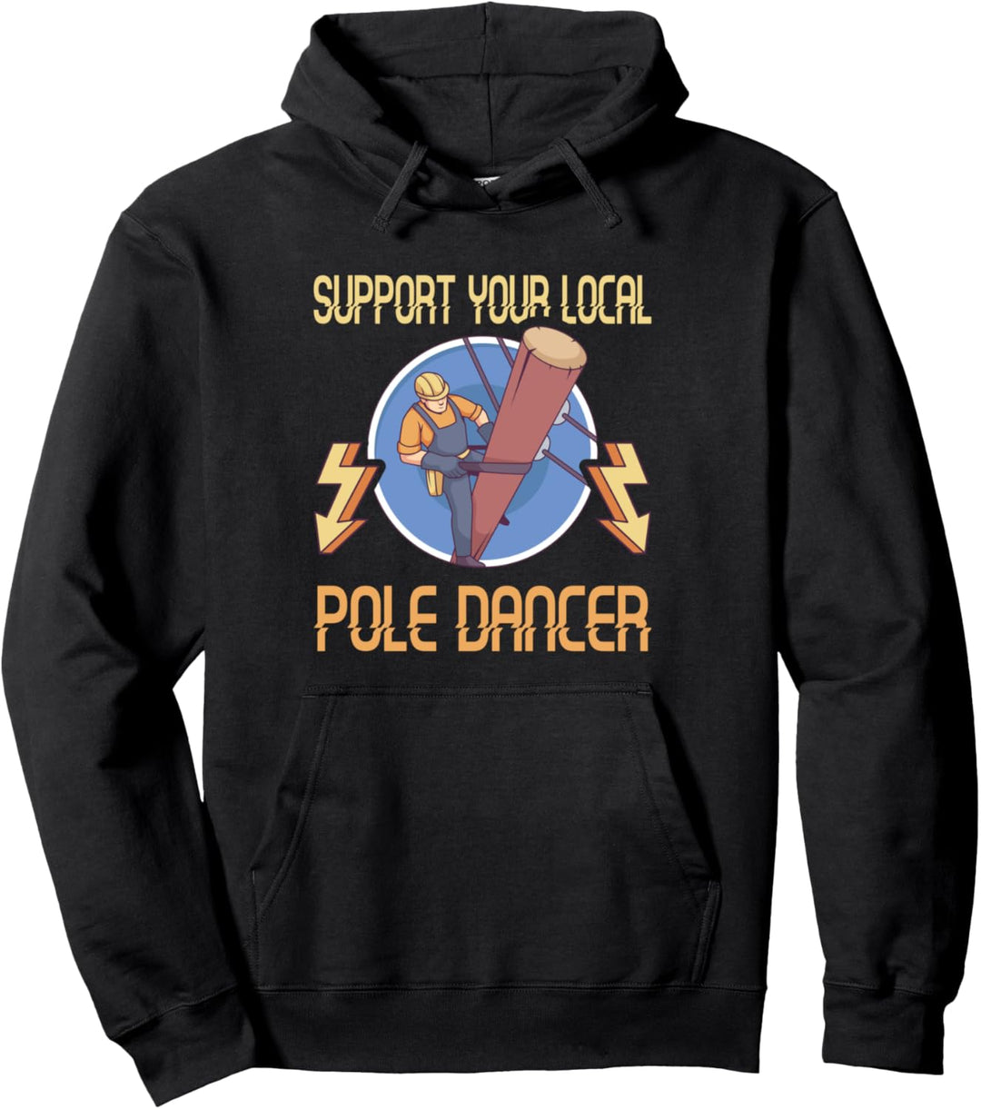 Hochspannungsleitung Elektriker Freileitungsmonteur Pullover Hoodie