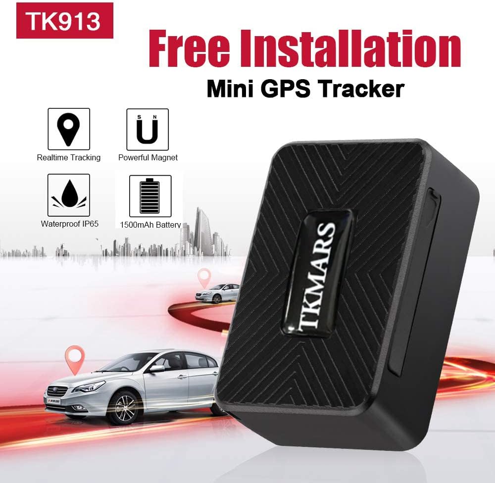 TKMARS Klein GPS-Tracker, Echtzeit-Tracking Mini-GPS Ortungsgerät, magnetischer Peilsender GPS-Sende