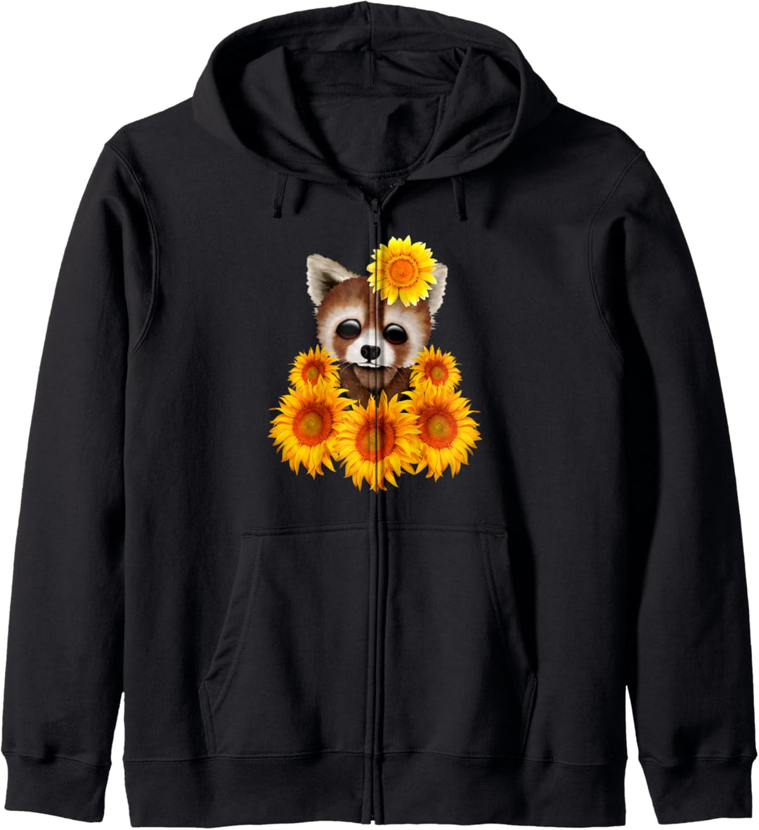 Rote Panda Sonnenblume Nette Panda Liebe Sonnenblume Kapuzenjacke