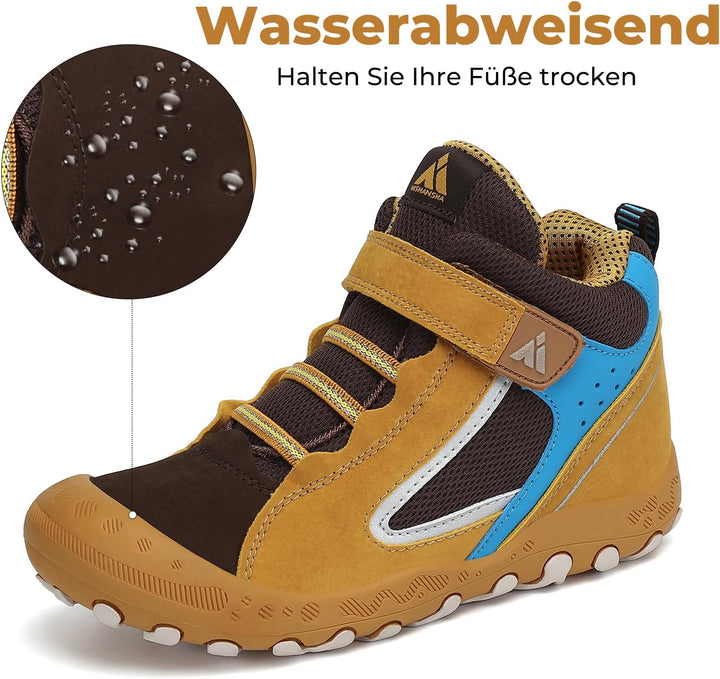 Mishansha Kinder Wanderschuhe Trekking Wanderstiefel Outdoor Trekkingschuhe 25 EU Gelb, 25 EU Gelb