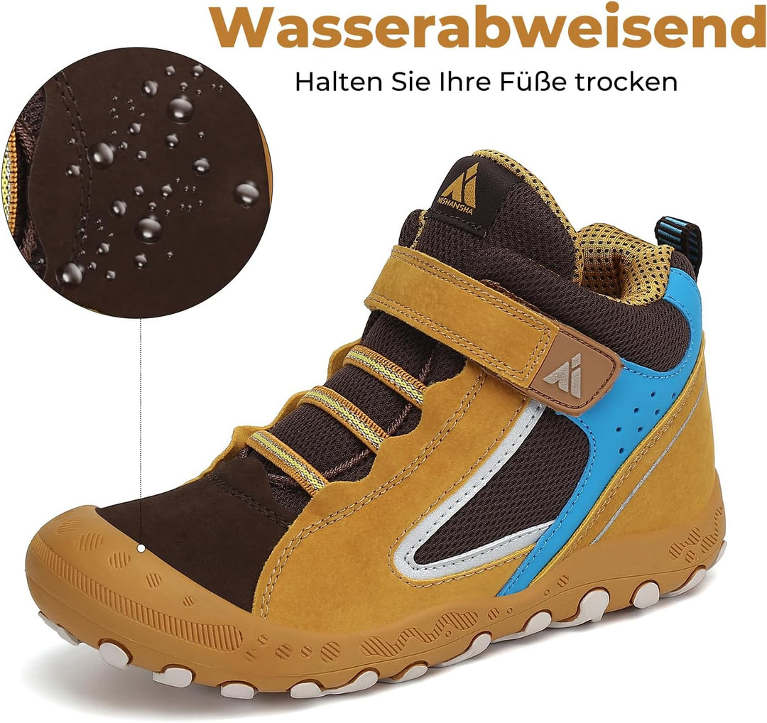 Mishansha Kinder Wanderschuhe Trekking Wanderstiefel Outdoor Trekkingschuhe 24 EU Gelb, 24 EU Gelb