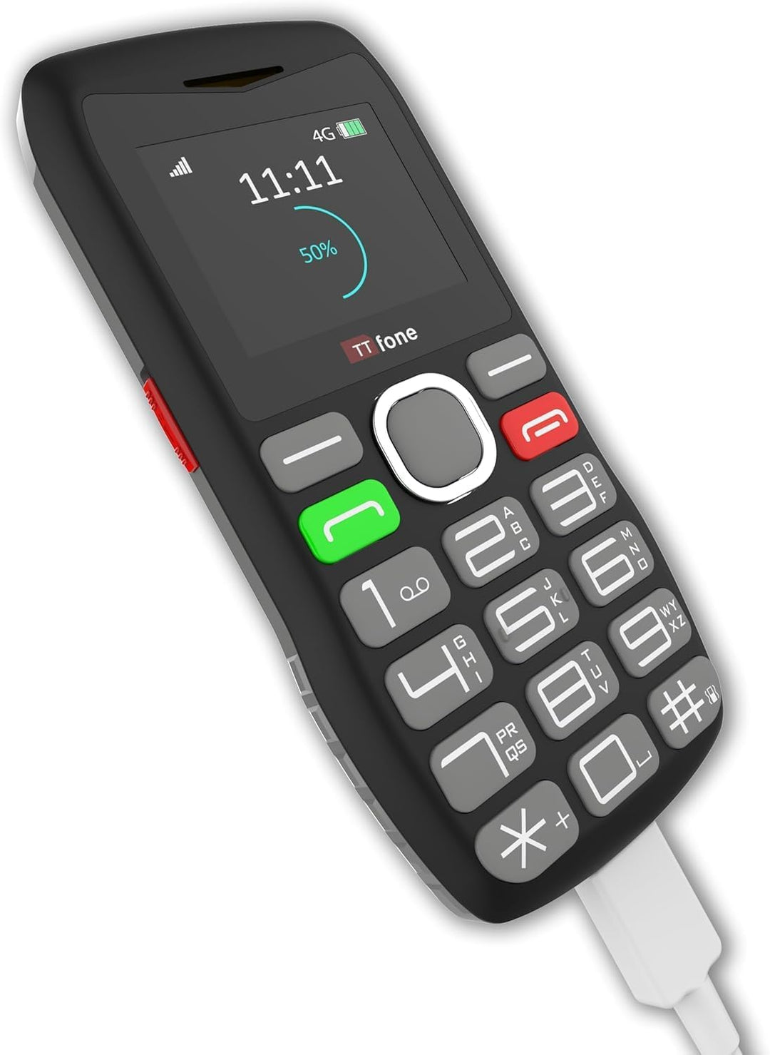TTfone TT890 4G-Telefon für Senioren, Mobiltelefon mit grossen Tasten, einfach zu bedienen, mit Notf