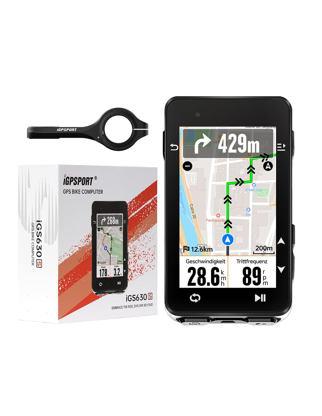iGPSPORT iGS630S Fahrradcomputer GPS, 2.8'' Bildschirm mit Map Navigation Segment Climb Funktion Wir