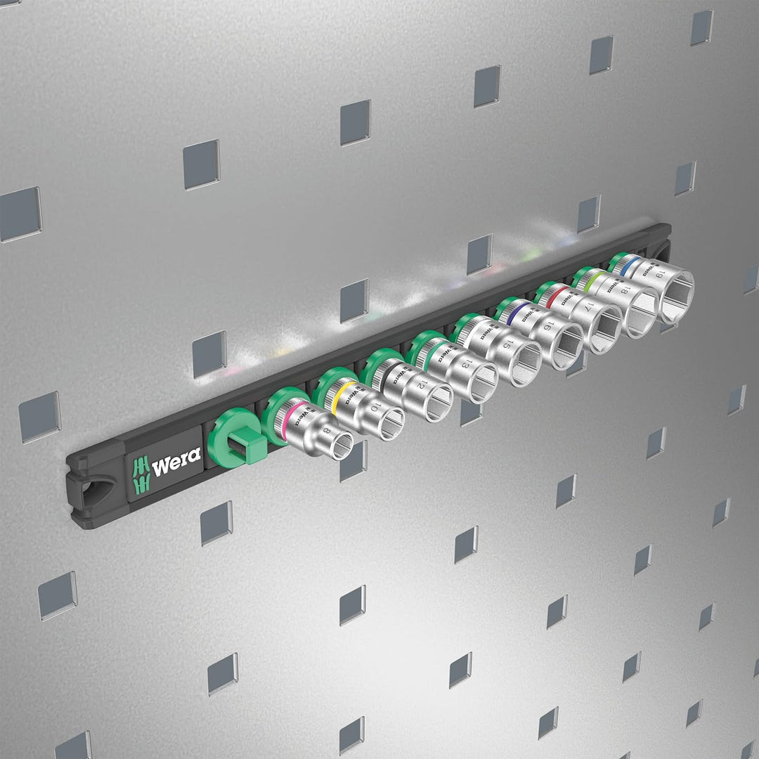Wera 05005430001 Nuss-Magnetleiste B 4 Zyklop Steckschlüsseleinsatz-Satz, 3/8"-Antrieb, 9-teilig B 4