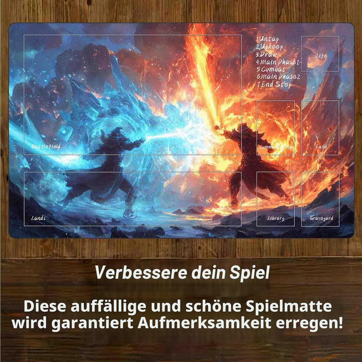 TCG MTG Spielmatte 24 × 14 - Premium-Spielmatte mit genähtem Rand mit glatter Stoffoberfläche und ru