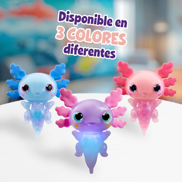 Bizak Animagic Axolotl Elektronisches und Luminisches Haustier, Blau, ab 4 Jahren, Sensorisches Spie