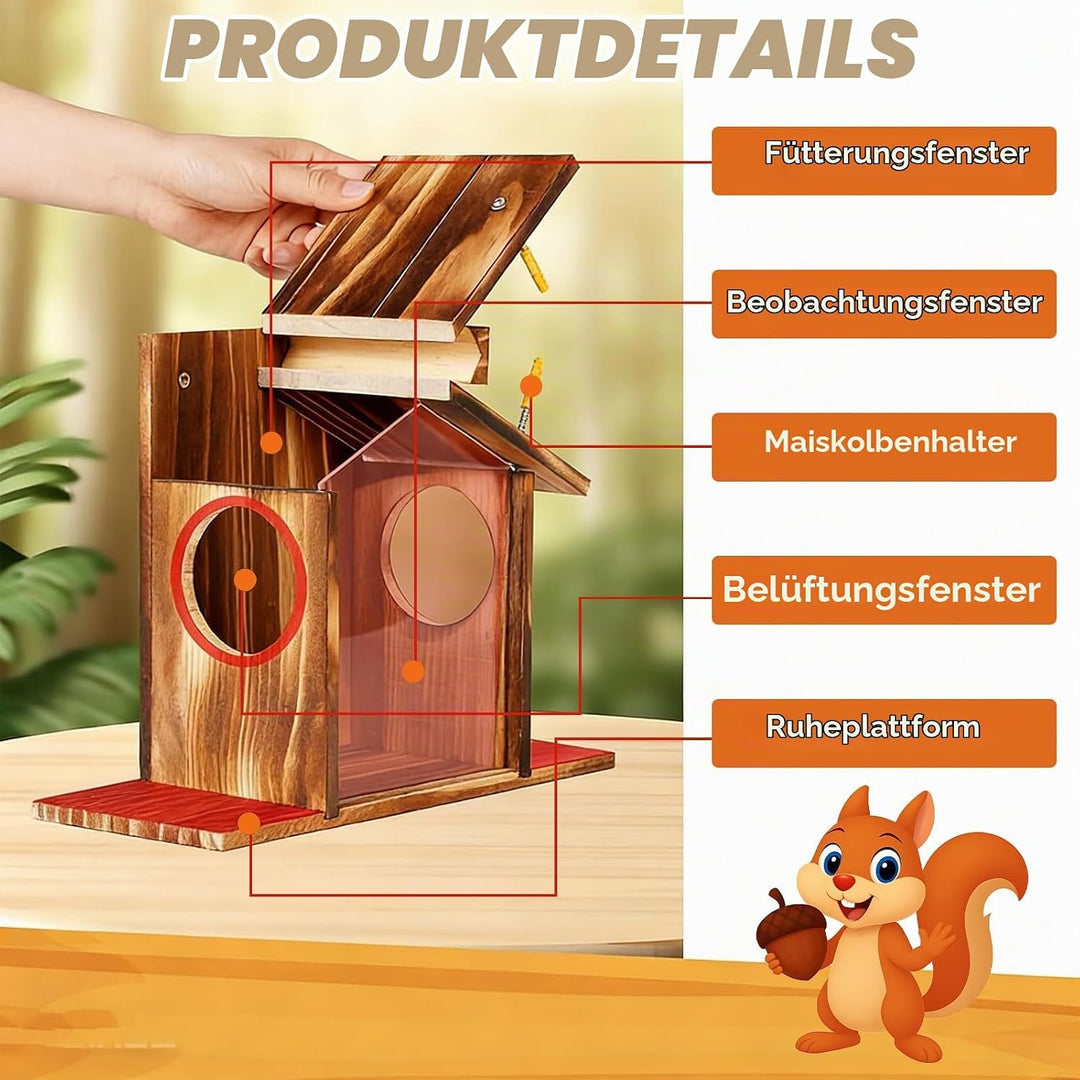 Eichhörnchen Futterhaus Eichhörnchen Haus Eichhörnchen Futterstation Wetterfest aus Verschraubtem mi