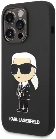 KARL LAGERFELD KLHCP14LSNIKBCK Hülle für iPhone 14 Pro 6,1" hardcase Schwarz Silicone Ikonik