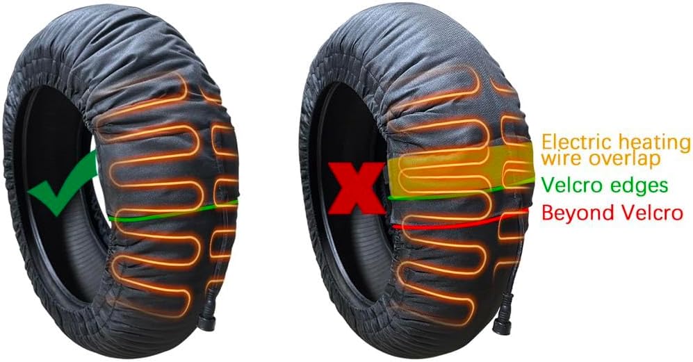 Reifenwärmer für Motorräder 120/180-200 R17 bis 80 Grad