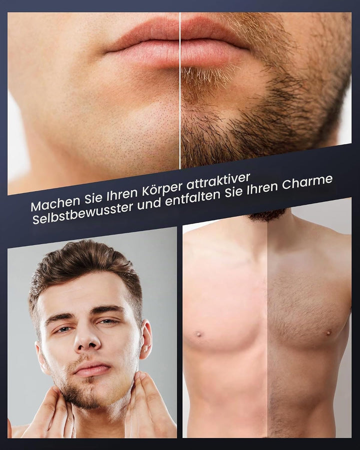 NUBACK Rückenrasierer Herren, 3 in 1 Mens Rasierer Herren, Trimmer for Herren mit Faltbarem Griff, M
