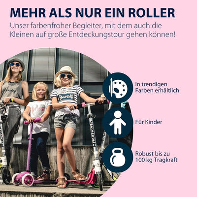 HUDORA BigWheel 125 Scooter - Sicherer & hochwertiger Aluminium-Roller für Kinder - Höhenverstellbar