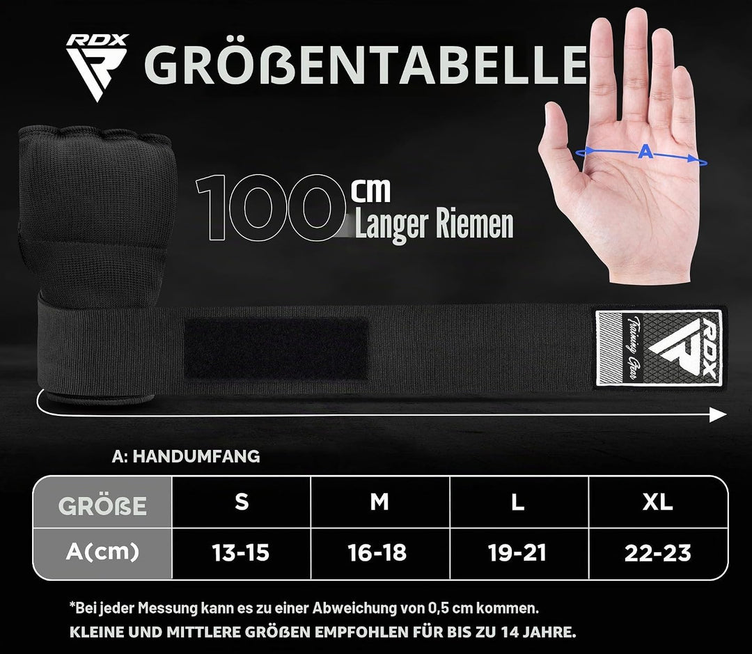 RDX Gel Innenhandschuhe Boxen MMA Muay Thai Training, Elastisch Boxbandagen 100cm Lang Handgelenkban