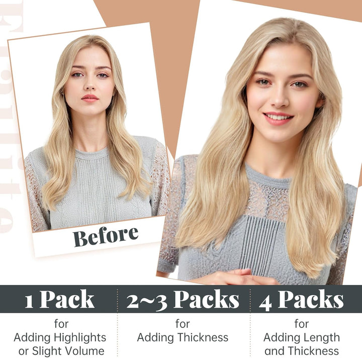 Elailite Tape in Extensions Echthaar 20 stück, 30cm 30g Haarverlängerung Haarteil Echthaar #18P613 A