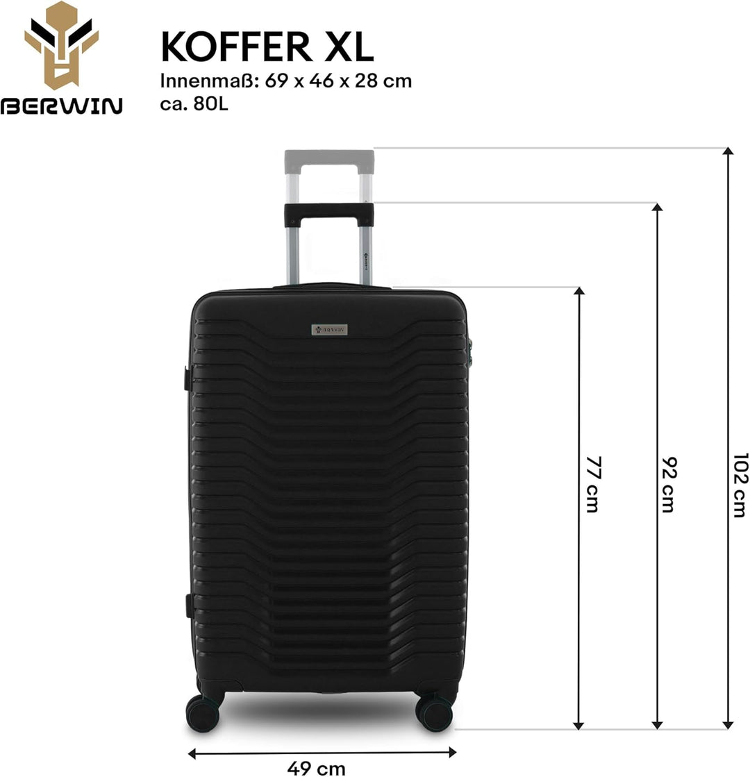 Berwin Reisekoffer aus Polypropylen (PP) Hartschalenkoffer Trolley Koffer Suitcase Luggage Modell Ca