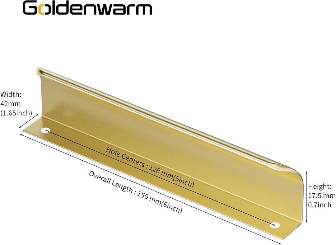 goldenwarm 15 Stück Profilgriff 128mm Türgriff Profilgriff Küchengriffe Aluminium Geschwungener Schu