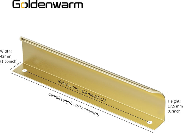 goldenwarm 15 Stück Profilgriff 128mm Türgriff Profilgriff Küchengriffe Aluminium Geschwungener Schu
