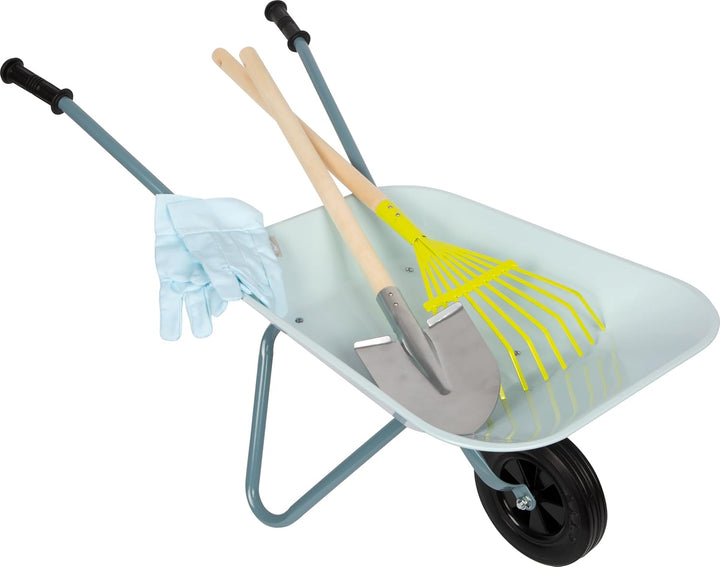 small Foot Gartenwerkzeug-Set mit Schubkarre, Garten- und Sandspielzeug mit kindgerechten Handschuhe