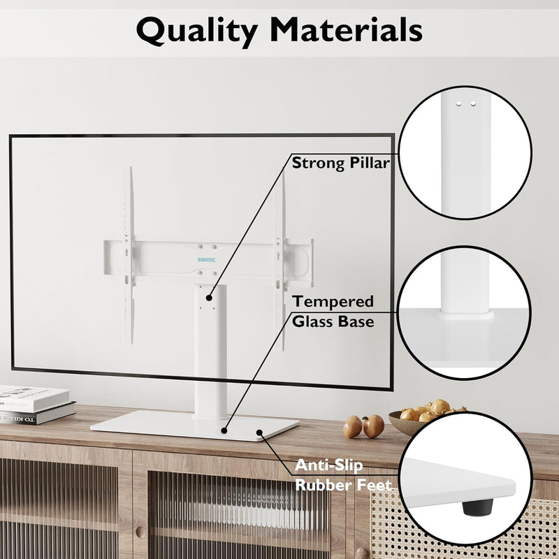 BONTEC TV Standfuss TV Ständer Universal Höhenverstellbar für 26-55 Zoll LCD LED OLED Plasma Flach &