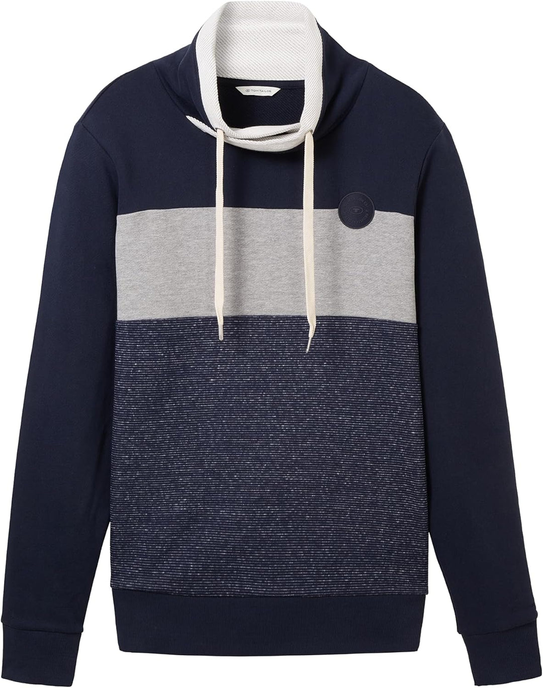 TOM TAILOR Herren Colorblock Snood Sweatshirt S 10668-sky Captain Blue, S 10668-sky Captain Blue