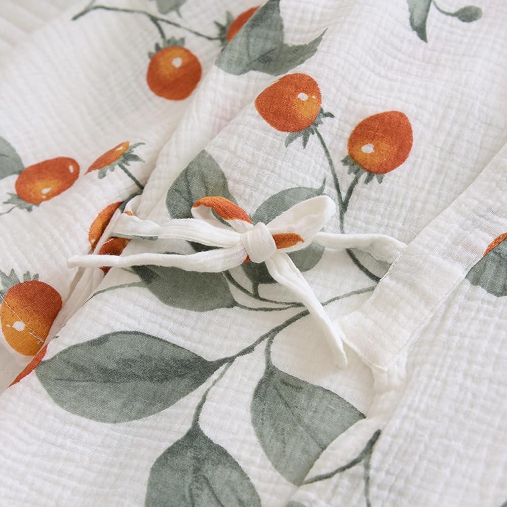 OWLONLINE Weicher Reiner Pyjama aus Baumwollkrepp für Damen, japanischer Kimono-Pyjama Multicolor-06