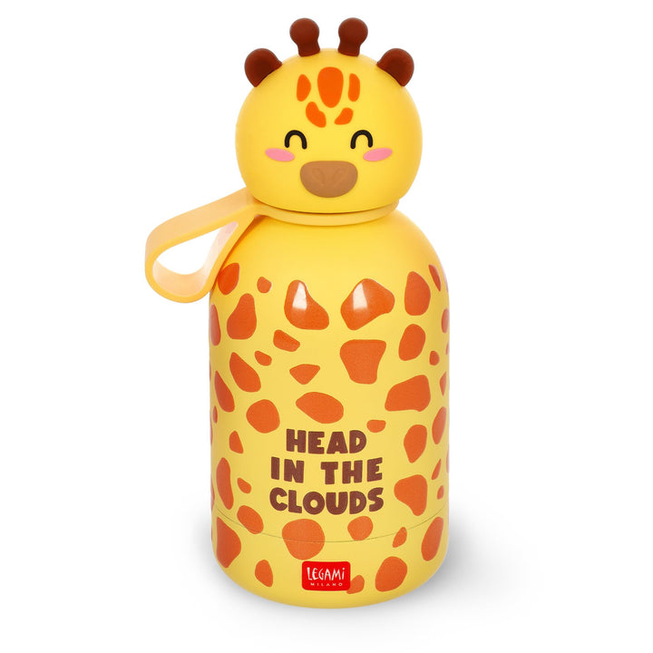 LEGAMI - Hot&Cold BFF Kinder-Wasserflasche, Giraffe-Motiv, doppellagig aus 18/8 Edelstahl mit luftdi