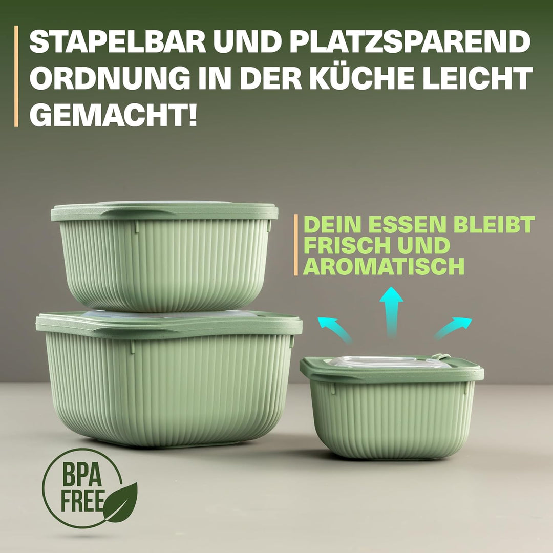 Viwares Frischhaltedosen im 6er Set mit transparentem Ventildeckel, Aufbewahrungsbehälter, Küche, st