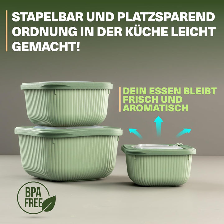 Viwares Frischhaltedosen im 6er Set mit transparentem Ventildeckel, Aufbewahrungsbehälter, Küche, st