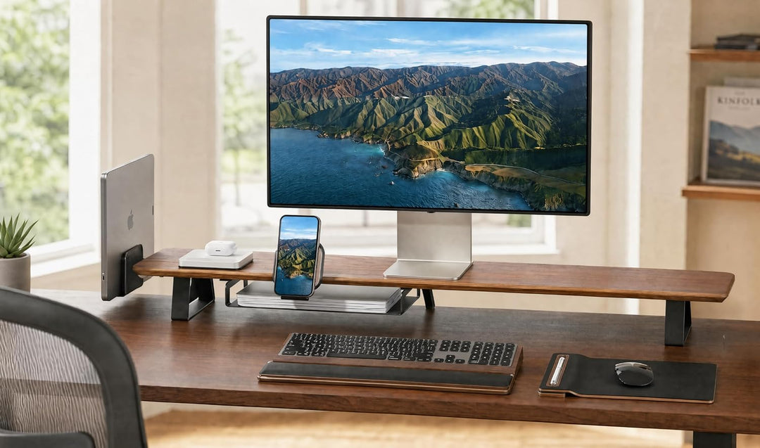 Vertikaler Laptop-Ständer für Desk Shelf Schiene | Modulares Zubehör Desk Shelves