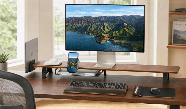 Vertikaler Laptop-Ständer für Desk Shelf Schiene | Modulares Zubehör Desk Shelves