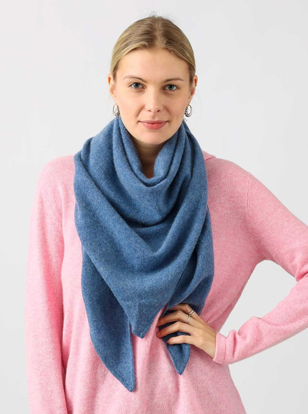 Zwillingsherz 100% Kaschmir Dreieckstuch Stola Schal für Damen Mädchen Frauen - Hochwertiges Cashmer