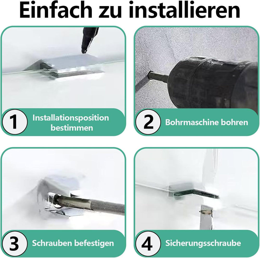 Glasregal, Glasablage Bad, 8mm Hartglas Glasregal Badezimmer, Montage Von Metallhalterungen, Für Bad