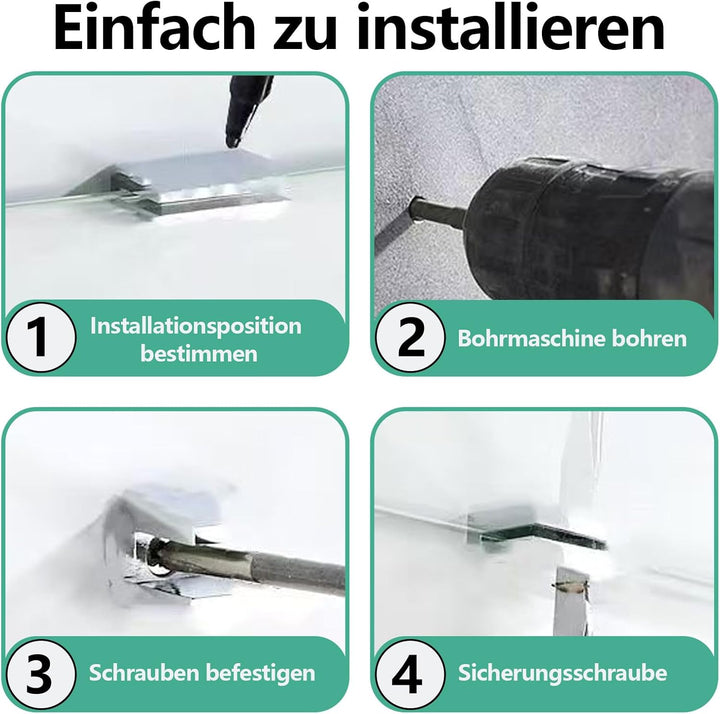 Glasregal, Glasablage Bad, 8mm Hartglas Glasregal Badezimmer, Montage Von Metallhalterungen, Für Bad