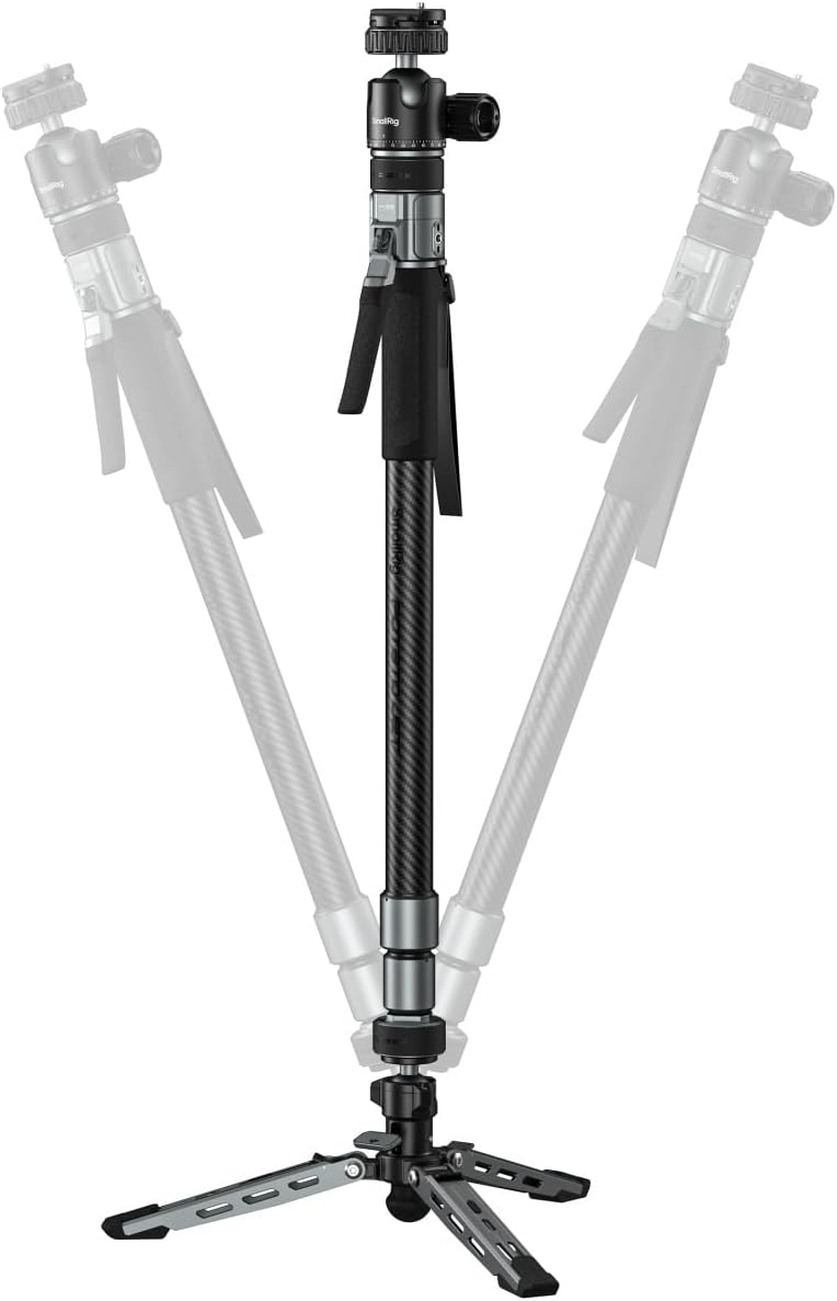 SMALLRIG 63" Tragbares Reisestativ für iPhone und Kamera, 160cm Carbonfaser-Videostativ mit Kompakte