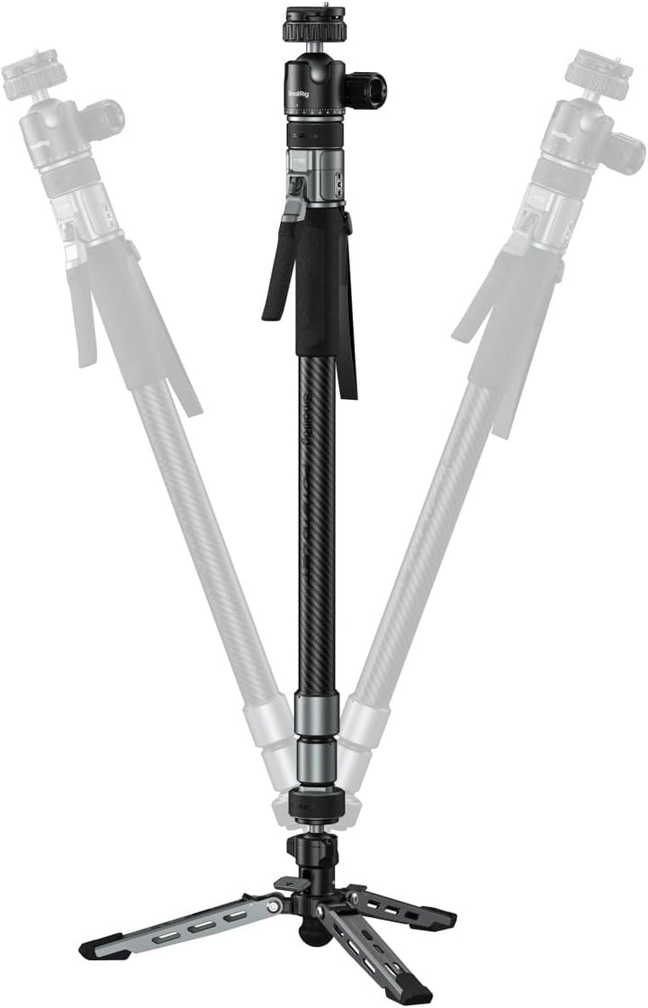 SMALLRIG 63" Tragbares Reisestativ für iPhone und Kamera, 160cm Carbonfaser-Videostativ mit Kompakte