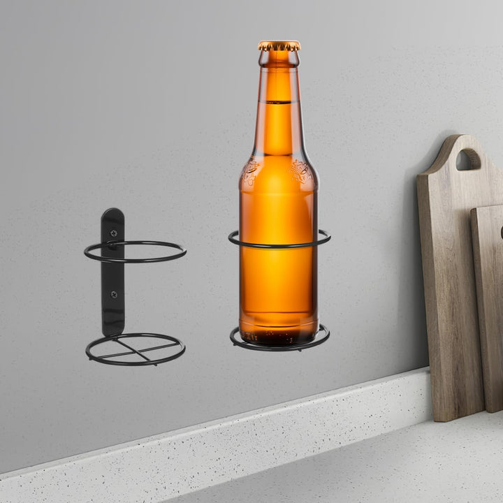 STOBAZA 2Er-Set Wandmontiertes Weinregal Aus Metall Flaschenhalter Für Einzelne Weinflasche Wandwein