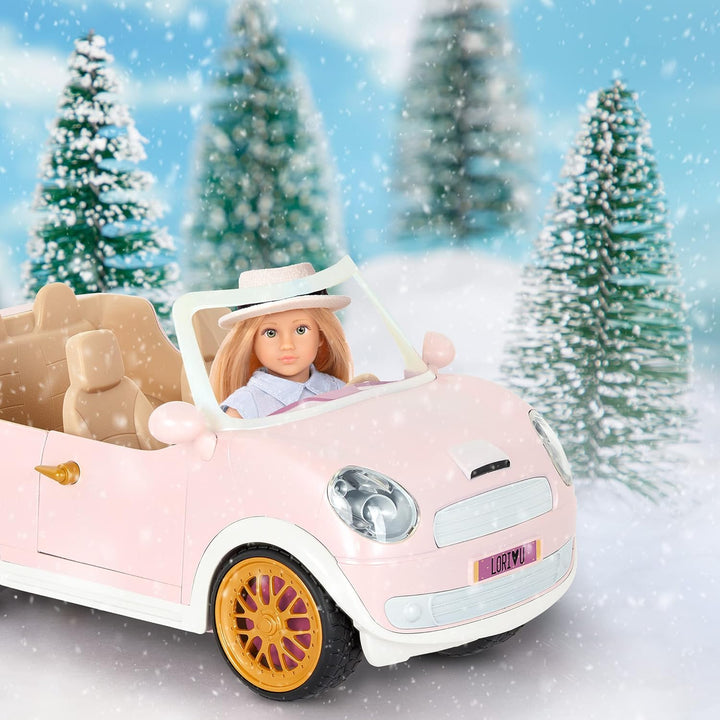 Lori - GEH überall hin! Cabrio-Auto - Hellrosa - Cabrio-Auto für Mini-Puppen - Rosa Fahrzeug für 15